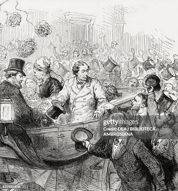 The arrival of Benjamin Disraeli at Charing Cross, London, United Kingdom, after the Berlin Congress illustration from the magazine The Graphic,...