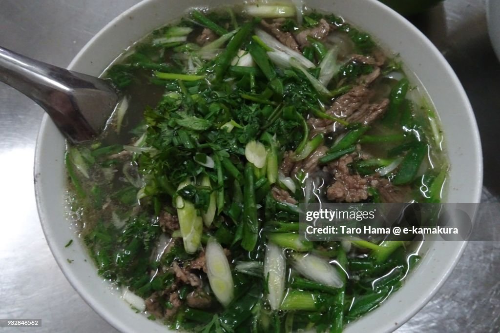 Pho noodle, local rice noodle in Hanoi in Vietnam