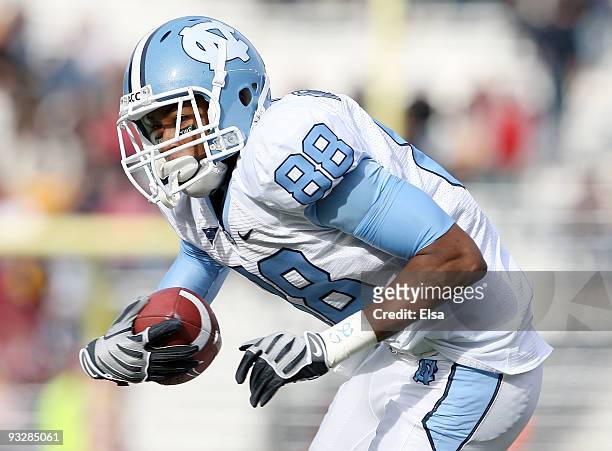 Erik Highsmith of the North Carolina Tar Heels carries the ball in the first half against the Boston College Eagles on November 21, 2009 at Alumni...