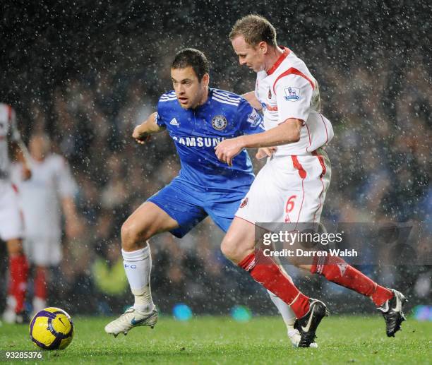 Joe Cole of Chelsea is challenged by Jody Craddock of Wolverhampton Wanderers during the Barclays Premiership match between Chelsea and Wolverhampton...