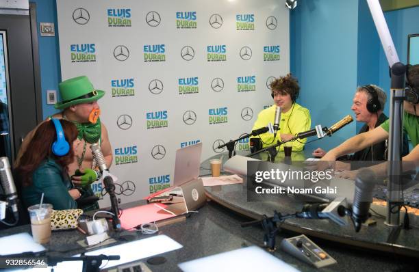 Singer Charlie Puth speaks with Elvis Duran, Danielle Monaro and Greg T at "The Elvis Duran Z100 Morning Show" at Z100 Studio on March 16, 2018 in...