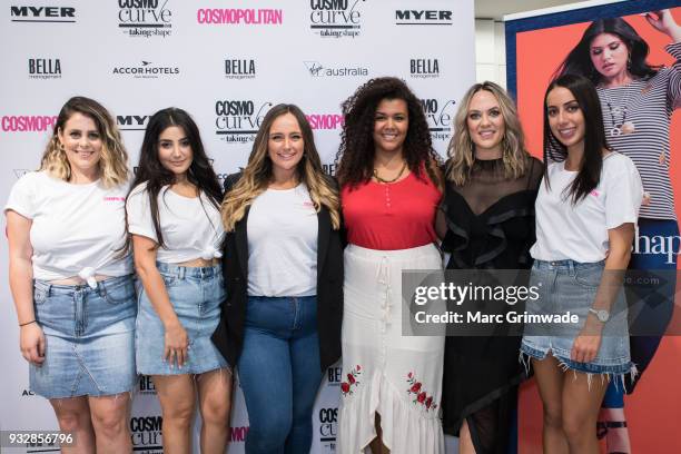 Cosmopolitan staff with Brisbane winner Loren Burton and Cosmopolitan editor Keshnee Kemp at the Cosmo Curve on March 16, 2018 in Brisbane, Australia.