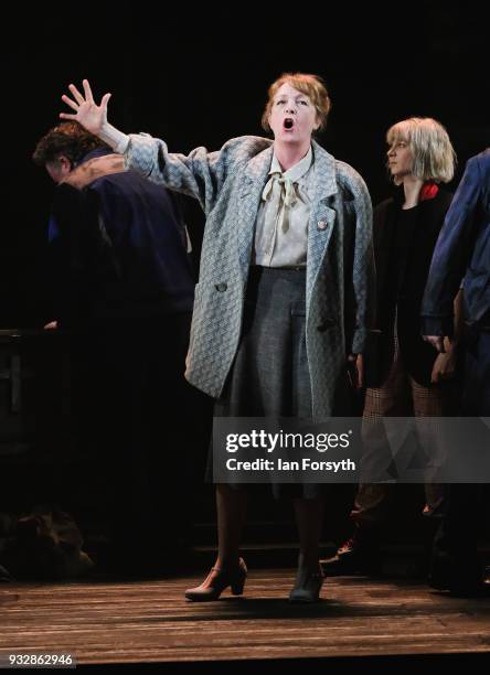 Actress Charlie Hardwick takes part in rehearsals during 'The Last Ship' photocall at Northern Stage on March 16, 2018 in Newcastle Upon Tyne,...