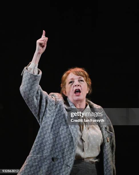 Actress Charlie Hardwick takes part in rehearsals during 'The Last Ship' photocall at Northern Stage on March 16, 2018 in Newcastle Upon Tyne,...