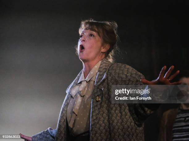 Actress Charlie Hardwick performs during rehearsals at 'The Last Ship' photocall at Northern Stage on March 16, 2018 in Newcastle Upon Tyne, England....
