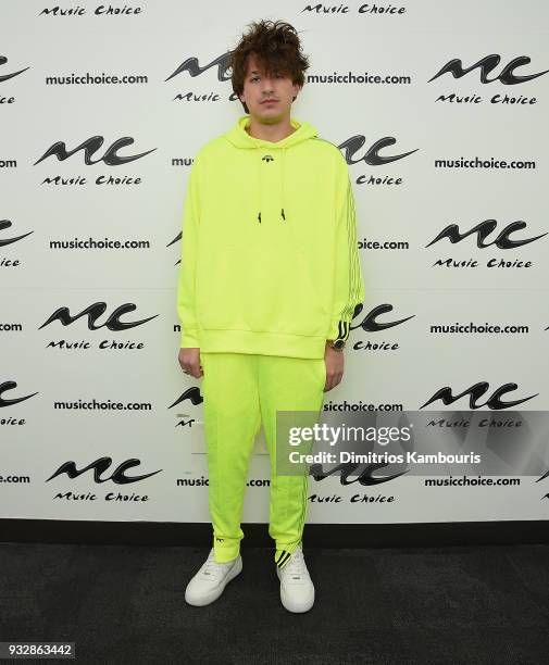 Charlie Puth visits Music Choice at Music Choice on March 16, 2018 in New York City.