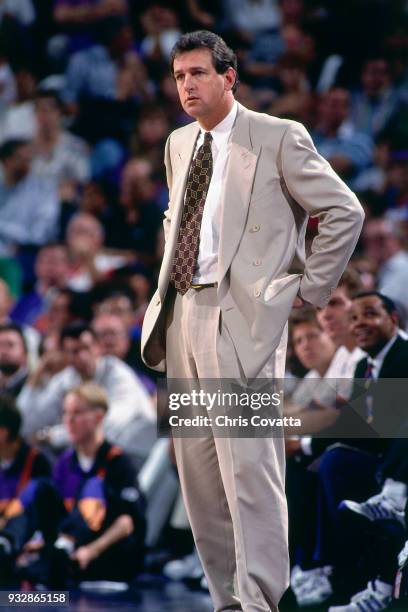 Paul Westphal of the Phoenix Suns looks on on April 19, 1994 at America West Arena in Phoenix, Arizona. NOTE TO USER: User expressly acknowledges and...