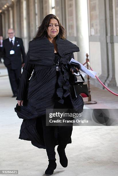 Architect Zaha Hadid attends a meeting with Pope Benedict XVI at the Sistine Chapel on November 21, 2009 in Vatican City, Vatican.