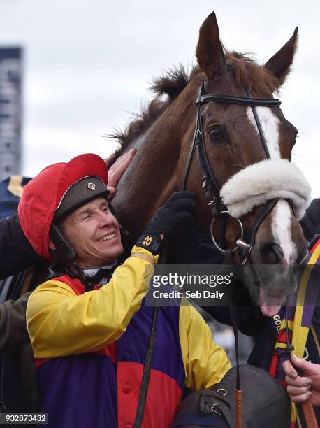 Cheltenham , United Kingdom - 16 March 2018; Jockey Richard Johnson after winning the Timico Cheltenham Gold Cup Steeple Chase on Native River on Day...