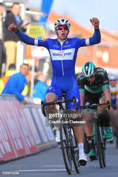 Arrival / Alvaro Jose Hodeg of Colombia and Team Quick-Step Floors / Celebration / during the 16th Handzame Classic 2018 a 199,1km from Bredene to...