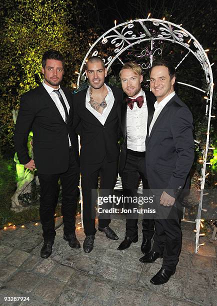 Boyzone with Keith Duffy, Shane Lynch, Ronan Keating and Mikey Graham attend Ronan Keating's fourth annual Emeralds and Ivy Ball in aid of Cancer...