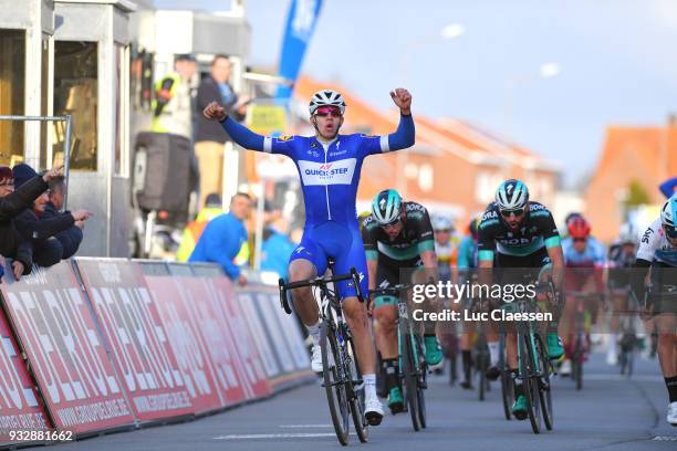 Arrival / Alvaro Jose Hodeg of Colombia and Team Quick-Step Floors / Celebration / during the 16th Handzame Classic 2018 a 199,1km from Bredene to...