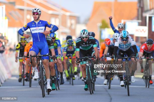 Arrival / Alvaro Jose Hodeg of Colombia and Team Quick-Step Floors / Kristoffer Halvorsen of Norway and Team Sky / Pascal Ackermann of Germany and...