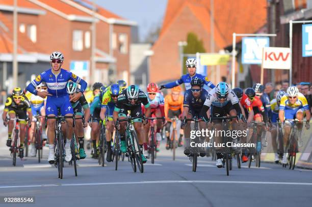 Sprint / Arrival / Alvaro Jose Hodeg of Colombia and Team Quick-Step Floors / Kristoffer Halvorsen of Norway and Team Sky / Pascal Ackermann of...