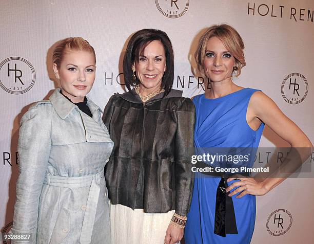 Actress Elisha Cuthbert, President/CEO of Holt Renfrew Caryn Lerner and actress Jessalyn Gilsig attend the Holt Renfrew Celebration for their new...