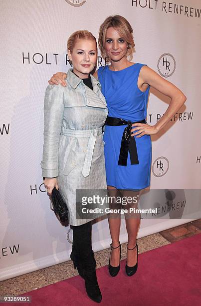 Actress Elisha Cuthbert and actress Jessalyn Gilsig attend the Holt Renfrew Celebration for their new store in Calgary on November 19th, 2009 in...
