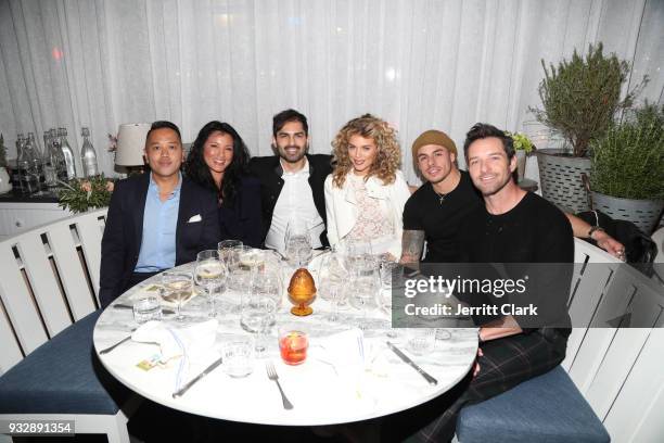 Rembrandt Flores, Kelly Hu, Guest, AnnaLynne McCord, Casper Smart and Ian Bohan attend the grand opening of FARMHOUSE Los Angeles on March 15, 2018...