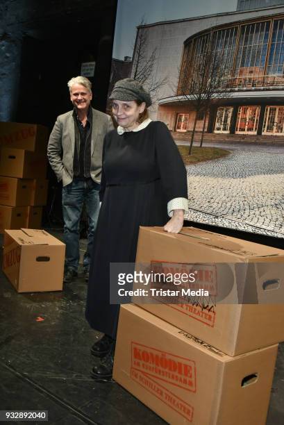 Katharina Thalbach during the Photo Call to 'Theater und Komoedie am Kudamm' at the Schiller Theatre on March 16, 2018 in Berlin, Germany.