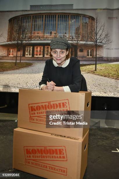 Katharina Thalbach during the Photo Call to 'Theater und Komoedie am Kudamm' at the Schiller Theatre on March 16, 2018 in Berlin, Germany.