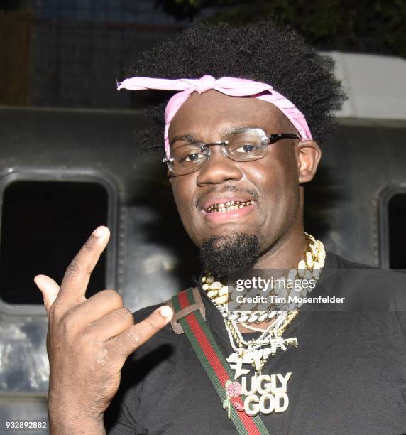 Ugly God poses during the SXSW Takeover Heavyweight Royal Rumble showcase at Stubbs Bar-B-Que on March 15, 2018 in Austin, Texas.