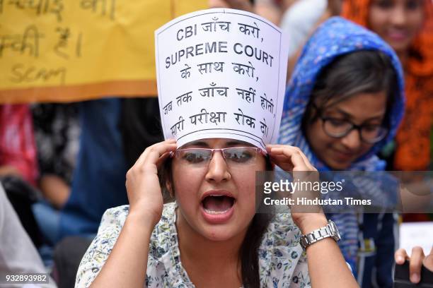 Activists and members joined the protest in support to protesting students about SSC scam at Staff Selection Commission CGO complex, on March 16,...