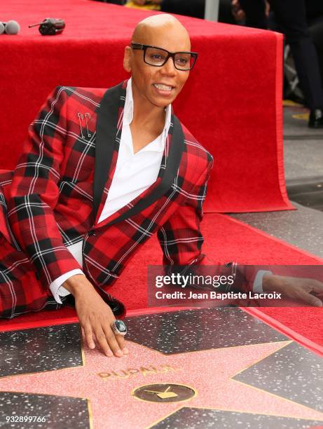 RuPaul honored with a Star on The Hollywood Walk Of Fame on March 16, 2018 in Hollywood, California.