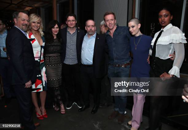 David Costabile, Malin Akerman, Maggie Siff, Toby Leonard Moore, Paul Giamatti, Damian Lewis, Asia Kate Dillon and Condola Rashad attend the BILLIONS...