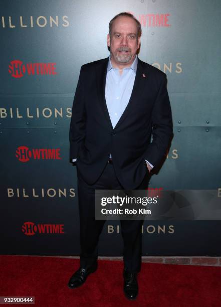 Paul Giamatti arrives for BILLIONS Season 3 Premiere Cocktail Party at Mr. Purple in New York City on March 15, 2018 in New York City.