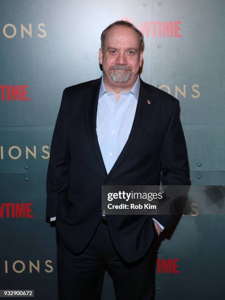 Paul Giamatti arrives for BILLIONS Season 3 Premiere Cocktail Party at Mr. Purple in New York City on March 15, 2018 in New York City.