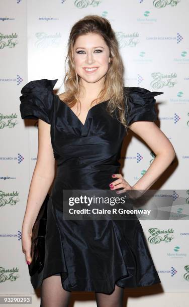 Singer Hayley Westenra arrives at the fourth annual Emeralds And Ivy Ball in aid of Cancer Research UK at Battersea Evolution on November 21, 2009 in...