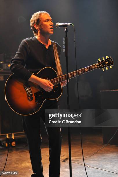 Simon Fowler of Ocean Colour Scene performs on stage at Shepherds Bush Empire on November 21, 2009 in London, England.