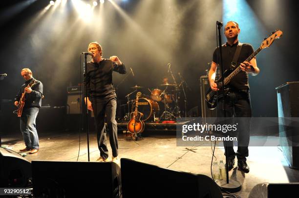 Steve Cradock, Simon Fowler, Oscar Harrison and Dan Sealey of Ocean Colour Scene perform on stage at Shepherds Bush Empire on November 21, 2009 in...