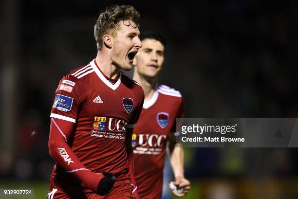Limerick , Ireland - 16 March 2018; Kieran Sadlier of Cork City celebrates after scoring his side's first goal during the SSE Airtricity League...
