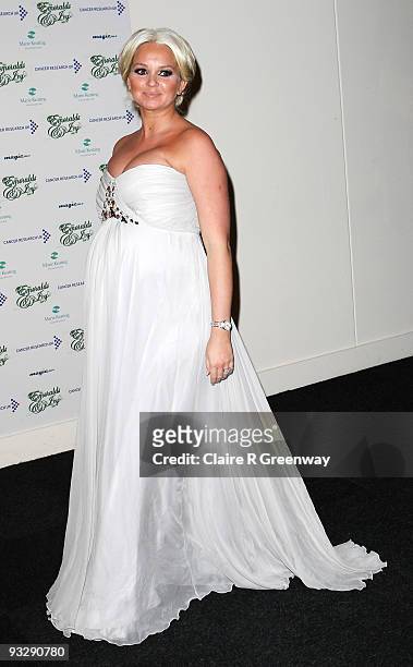 Actress Jennifer Ellison arrives at the fourth annual Emeralds And Ivy Ball in aid of Cancer Research UK at Battersea Evolution on November 21, 2009...