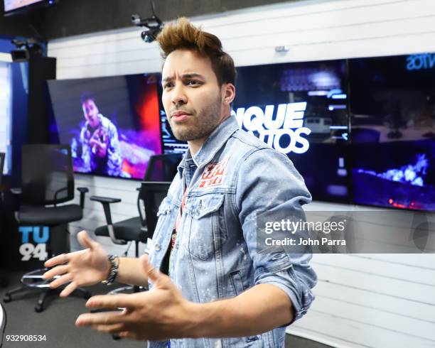 Prince Royce is seen at The Enrique Santos Show At I Heart Latino Studios on March 16, 2018 in Miramar, Florida.