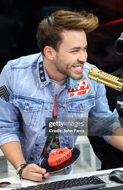 Prince Royce is seen at The Enrique Santos Show At I Heart Latino Studios on March 16, 2018 in Miramar, Florida.