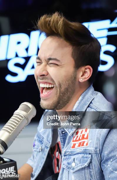 Prince Royce is seen at The Enrique Santos Show At I Heart Latino Studios on March 16, 2018 in Miramar, Florida.