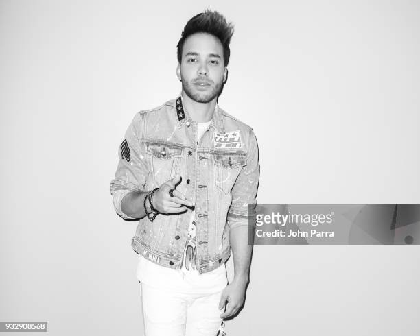 Prince Royce is seen at The Enrique Santos Show At I Heart Latino Studios on March 16, 2018 in Miramar, Florida.