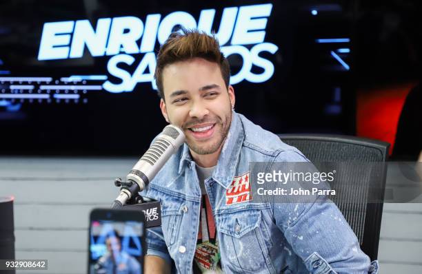 Prince Royce is seen at The Enrique Santos Show At I Heart Latino Studios on March 16, 2018 in Miramar, Florida.