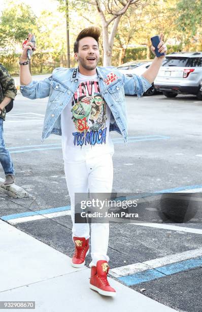 Prince Royce is seen at The Enrique Santos Show At I Heart Latino Studios on March 16, 2018 in Miramar, Florida.