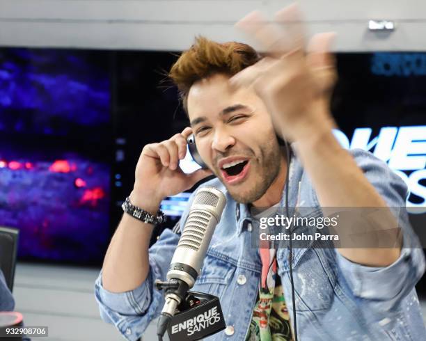 Prince Royce is seen at The Enrique Santos Show At I Heart Latino Studios on March 16, 2018 in Miramar, Florida.