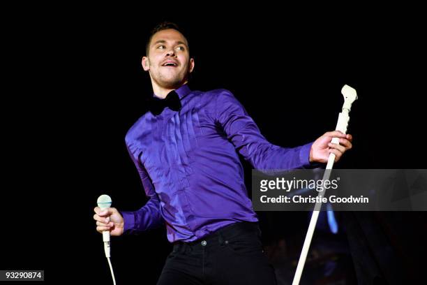 Will Young performs on stage at Hammersmith Apollo on November 21, 2009 in London, England.