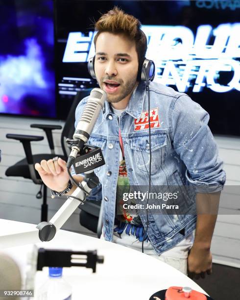 Prince Royce is seen at The Enrique Santos Show At I Heart Latino Studios on March 16, 2018 in Miramar, Florida.