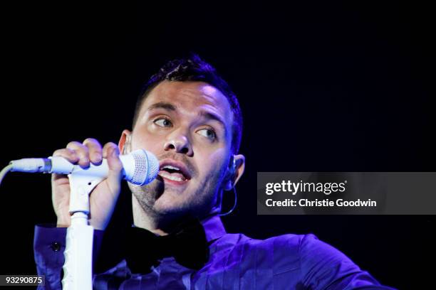 Will Young performs on stage at Hammersmith Apollo on November 21, 2009 in London, England.