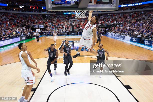 Playoffs: Texas Tech Zach Smith in action vs Stephen F. Austin at American Airlines Center. Dallas, TX 3/15/2018 CREDIT: Greg Nelson