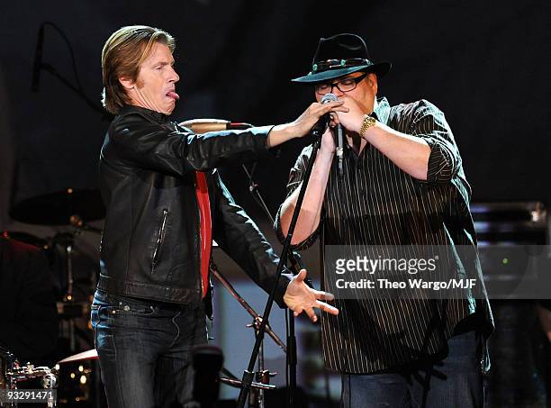 Denis Leary and John Popper perform onstage during The Michael J. Fox Foundation�s 2009 Benefit, "A Funny Thing Happened on the Way to Cure...
