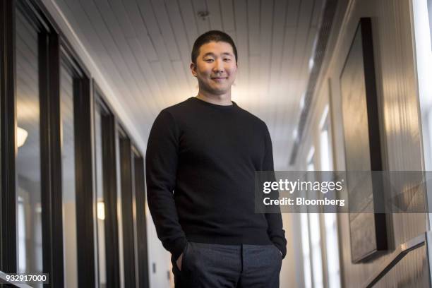 Howie Liu, co-founder and chief executive officer of AirTable, stands for a photograph following a Bloomberg Technology television interview in San...