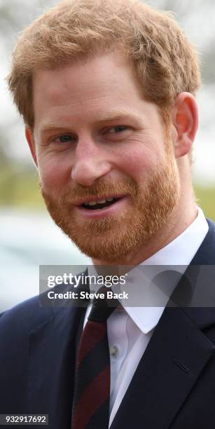 Prince Harry presents 12 pilots from course 17/02 of the Army Air Corps with their Wings during a ceremony at the Museum of Army Flying on March 16,...