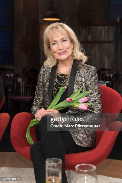 Singer Dagmar Koller attends the Koelner Treff TV Show at the WDR Studio on March 16, 2018 in Cologne, Germany.