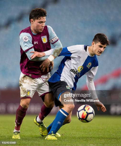 Callum O'Hare of Aston Villa during the Premier League Cup match between Aston Villa and Blackburn Rovers at Villa Park on March 16, 2018 in...